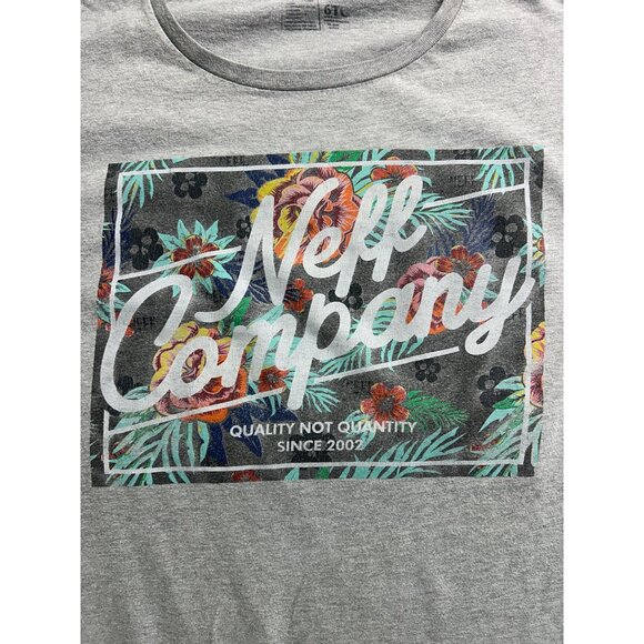 Neff Company 6XL Mens Graphic T-Shirt Gray Astro Floral Tropical Graphic Logo - Picture 1 of 8